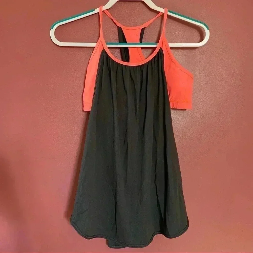 Lululemon Orange & Gray Tank